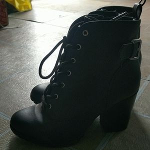 Black high heel shoes
